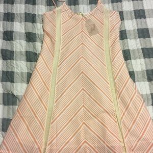 White & orange dress with lace detail